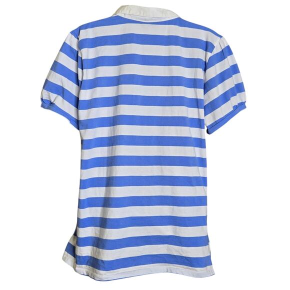 Steve & Barry's Womens Striped Polo Shirt XXL Blue White Collared Preppy Casual - Picture 6 of 8